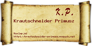 Krautschneider Primusz névjegykártya
